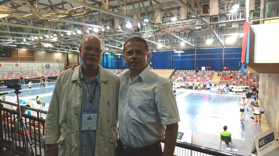 Predsednik FFSU se je med EUP v badmintonu sestal s predsednikom SUSA